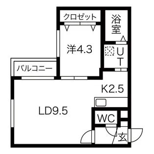 アウリィ平岸【0103号室】の間取り