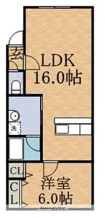 ハイツ栄信F【102号室】の間取り
