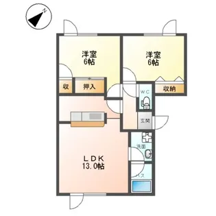 ファミィーユ4・3【106号室】の間取り