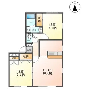 サン・ガーデンB【101号室】の間取り