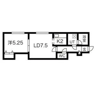 ラ・リヴィエール中の島【202号室】の間取り