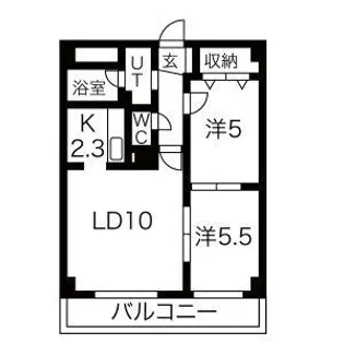 イーストウォール【208号室】の間取り