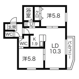 Α・S澄川(アルファ・サウス澄川)【3階】の間取り