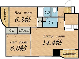 ニューライフサッポロ【303号室号室】の間取り