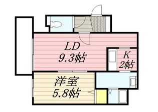 アートパレス中の島【303号室】の間取り