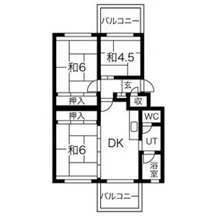 真駒内柏丘団地Aー4号棟【4階】の間取り