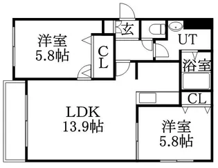 ラヴィリア南郷【0205号室】の間取り