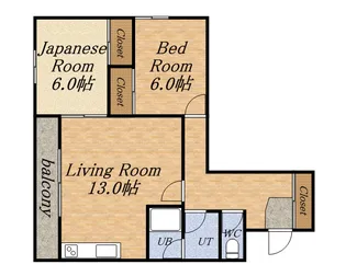 メゾンドボワール南郷【0103号室】の間取り