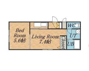 パームヒル南郷Ⅰ【405号室】の間取り
