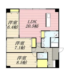 HILLS GARDEN 本通【6階】の間取り