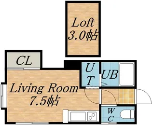 中の島JMハウス【0105号室】の間取り