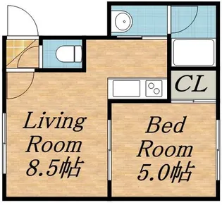 カシーナ平岸高台参番館【202号室】の間取り