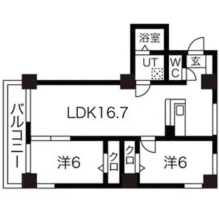 HILLTOP TOWER【5階】の間取り
