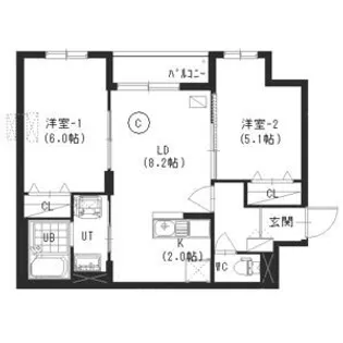 ラグジースペース【2階】の間取り