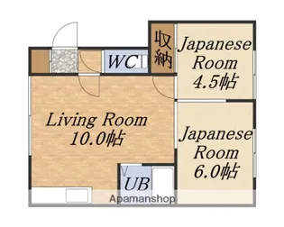 ハピネスコーポ北郷【0202号室】の間取り