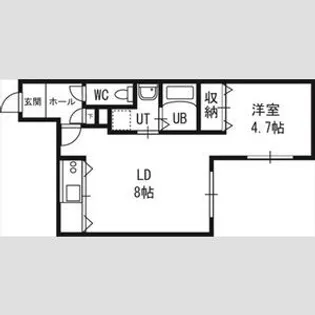 パームヒル南郷Ⅱ【00203号室】の間取り