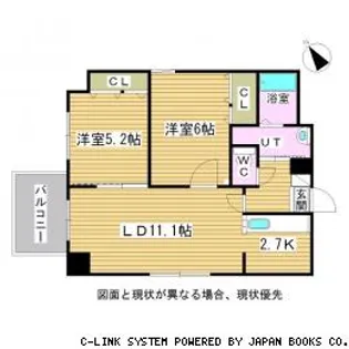 グレイスコート菊水【6階】の間取り