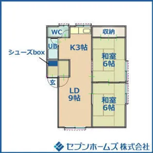 ハイツかたひら【C号室】の間取り