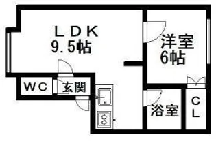 ポスト.ハウス白石【102号室】の間取り