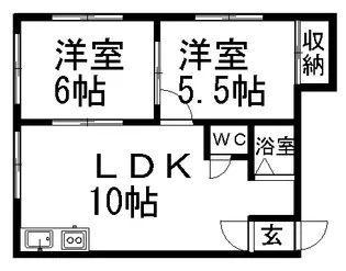 シャレード藤C【0201号室】の間取り