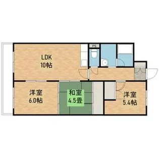 月寒パークハイツ【3階】の間取り