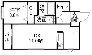 シャリテ平岸Ⅰ【303号室】の間取り