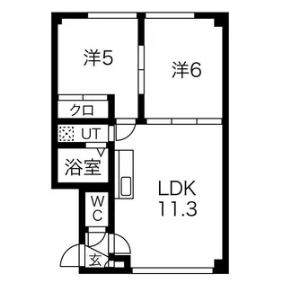 クレアール月寒B【202号室】の間取り