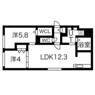 DPレジデンス山鼻(ディーピーレジデンスヤマハナ)【107号室号室】の間取り