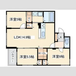 CALORE【3階】の間取り