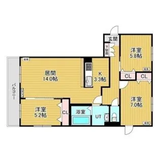 レジデンス白石中央Ⅳ【1階】の間取り