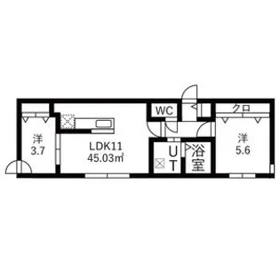 シティグレイス菊水【4階】の間取り
