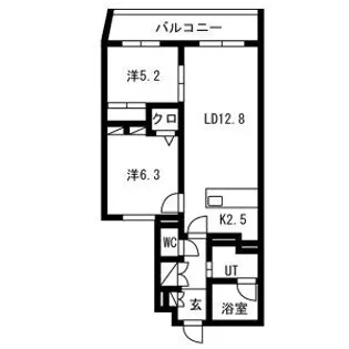 PRIME COURT la foret 平岸(プライムコー【2階】の間取り