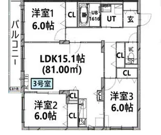 ZABO HILLS TOYOHIRA EAST・WEST【503号室】の間取り
