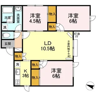 レスタシオン元町 壱弐参四番館【1階】の間取り
