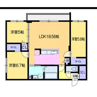 ヴォヤージュ菊水【2階】の間取り