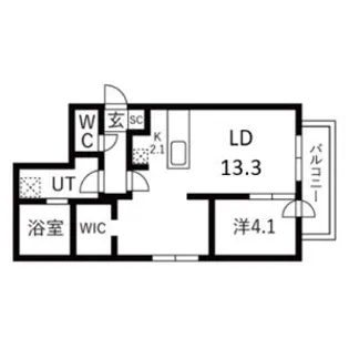BALBONI山鼻(バルボーニ山鼻)【201号室】の間取り