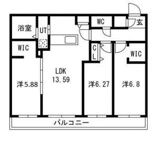 GEレジデンスFUKUZUMI 仮)GAー福住1ー1MS B棟【2階】の間取り