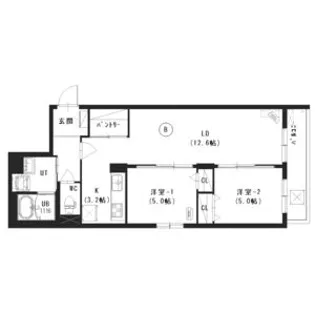 BLANC TERRACE 白石【1階】の間取り