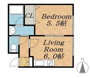 メゾンエクレーレ北26条【1階】の間取り