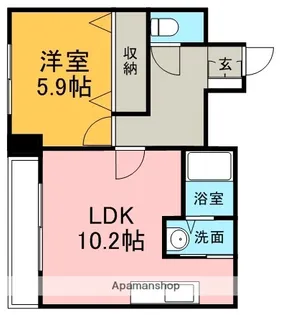 ベルグ凌雲【4階】の間取り