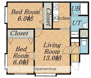 ハイツ丘珠【2階】の間取り