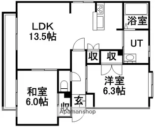 パークハイツE【4階】の間取り