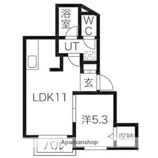 北海道石狩郡当別町太美町【アパート】の間取り