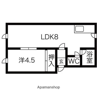 ワイズ当別B棟【106号室】の間取り