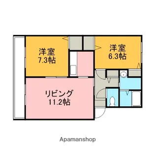 パークハイツI【407号室】の間取り