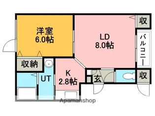 デュオパナッセ【102号室】の間取り