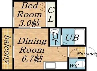 エアフォルグ北大Ⅱ【4階】の間取り