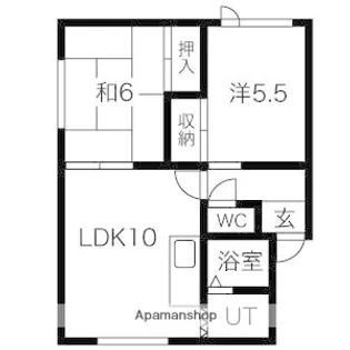 エナージ拓北【1階】の間取り