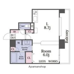 ラ・クラッセ札幌デュアルコート【6階】の間取り