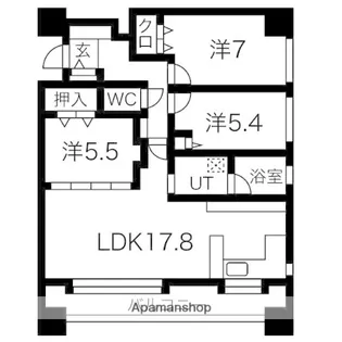 ラ・クラッセ札幌ステーションフロント【1002号室】の間取り